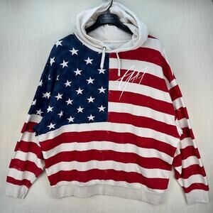 GAP x BALMAIN American Flag Hoodie Terry Cloth Size XL